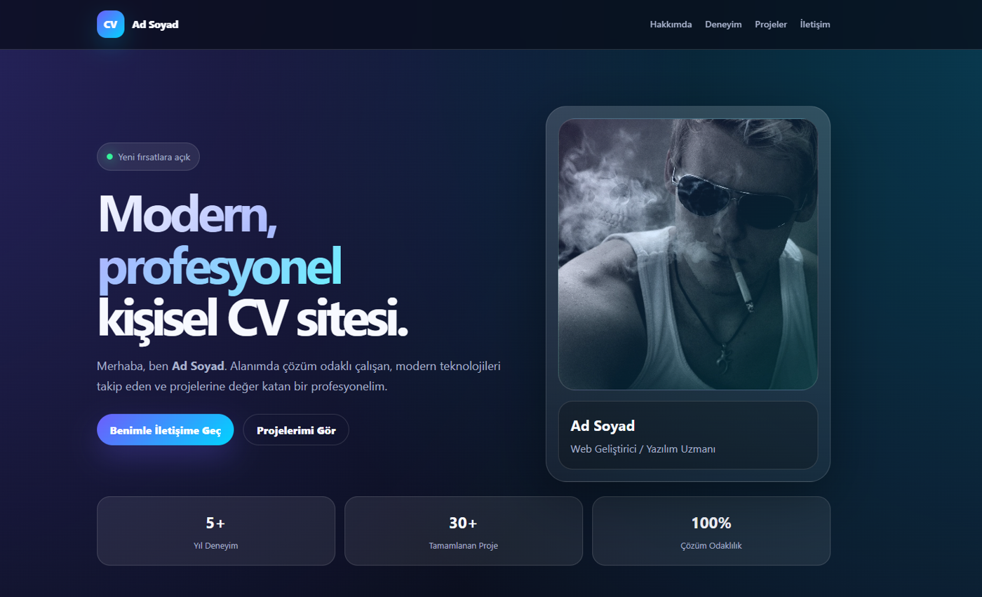 Modern Profesyonel Kişisel CV Sitesi görseli