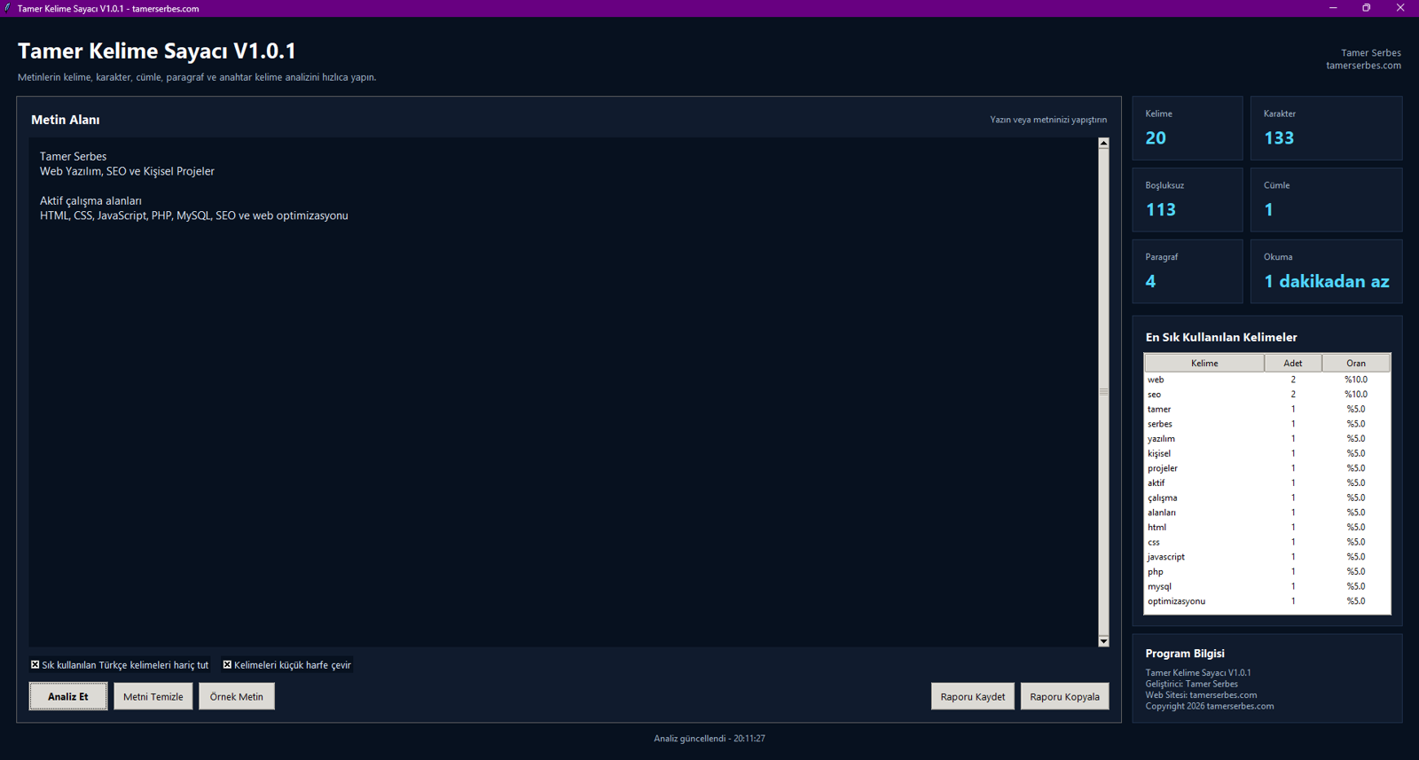 Tamer Kelime Sayacı V1.0.1 görseli