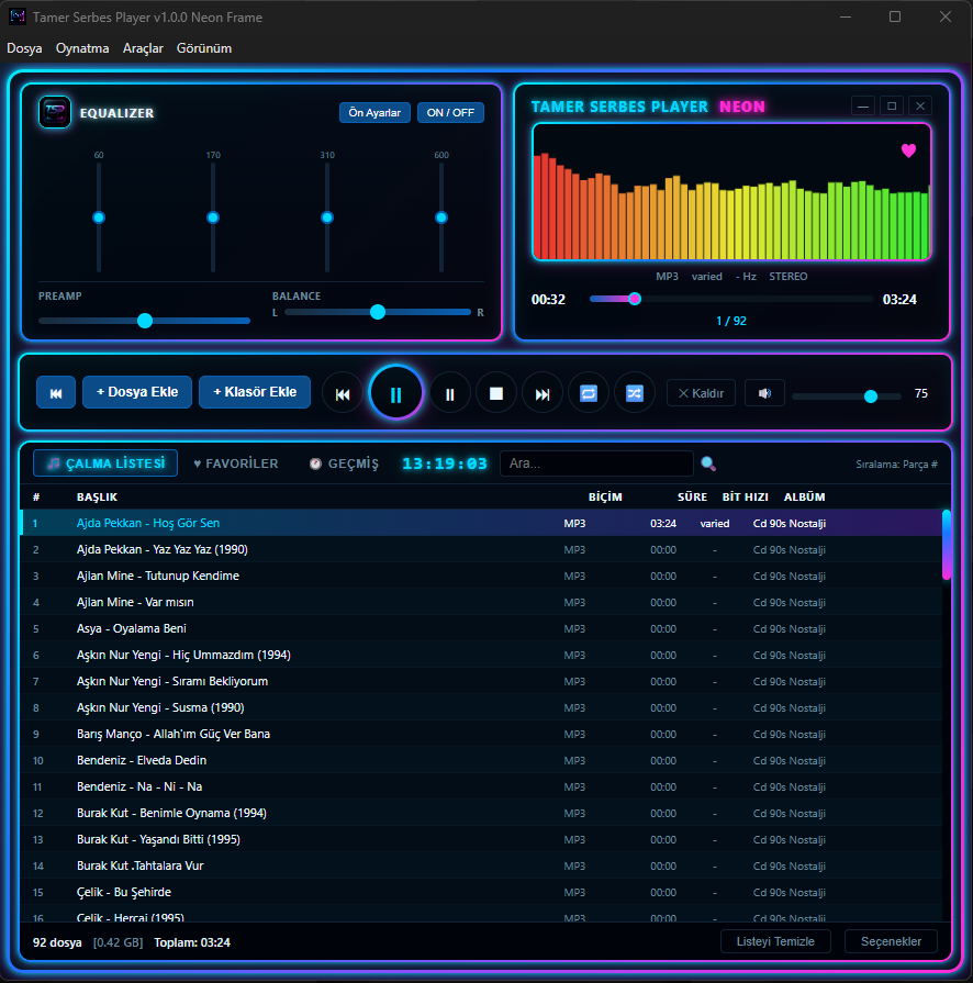 Tamer Serbes Player v1.0.0 görseli